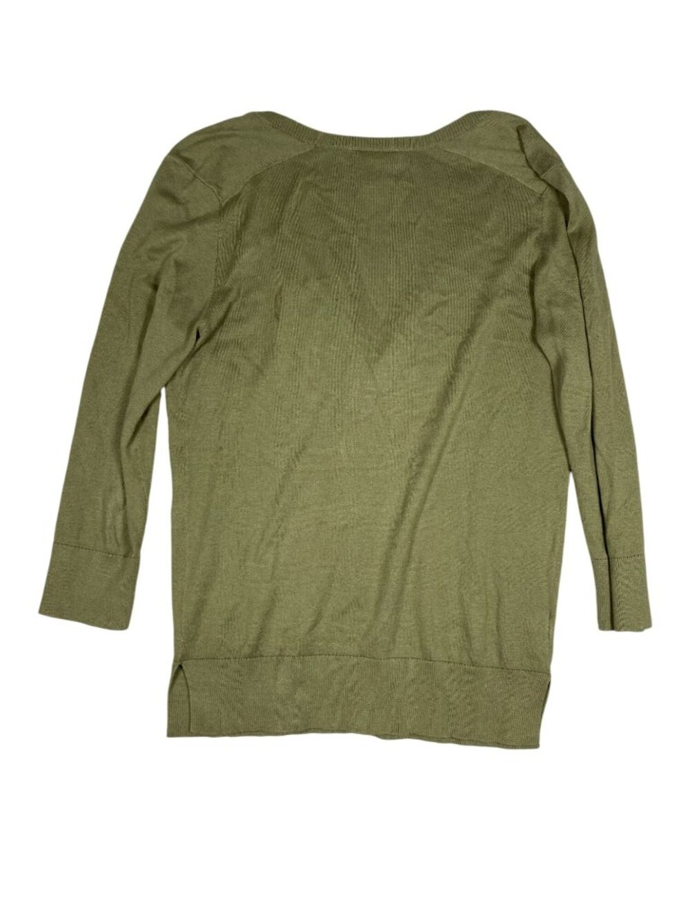 Loft Outlet Womens Olive Green Button-Up Cardigan M 100% Cotton Lightweight - Picture 3 of 7